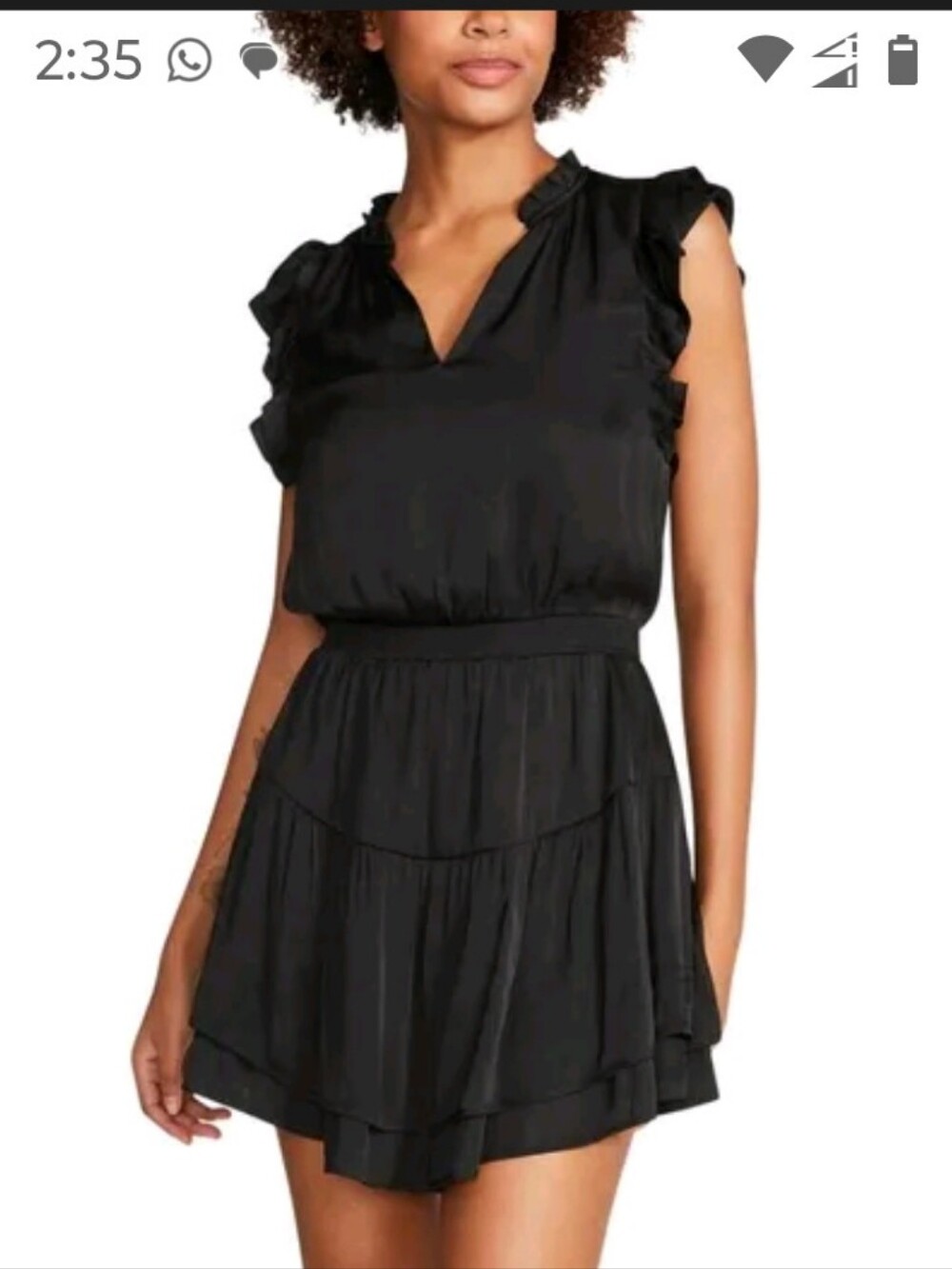 Steve Madden Black Ruffled Mini Dress - Picture 2 of 2